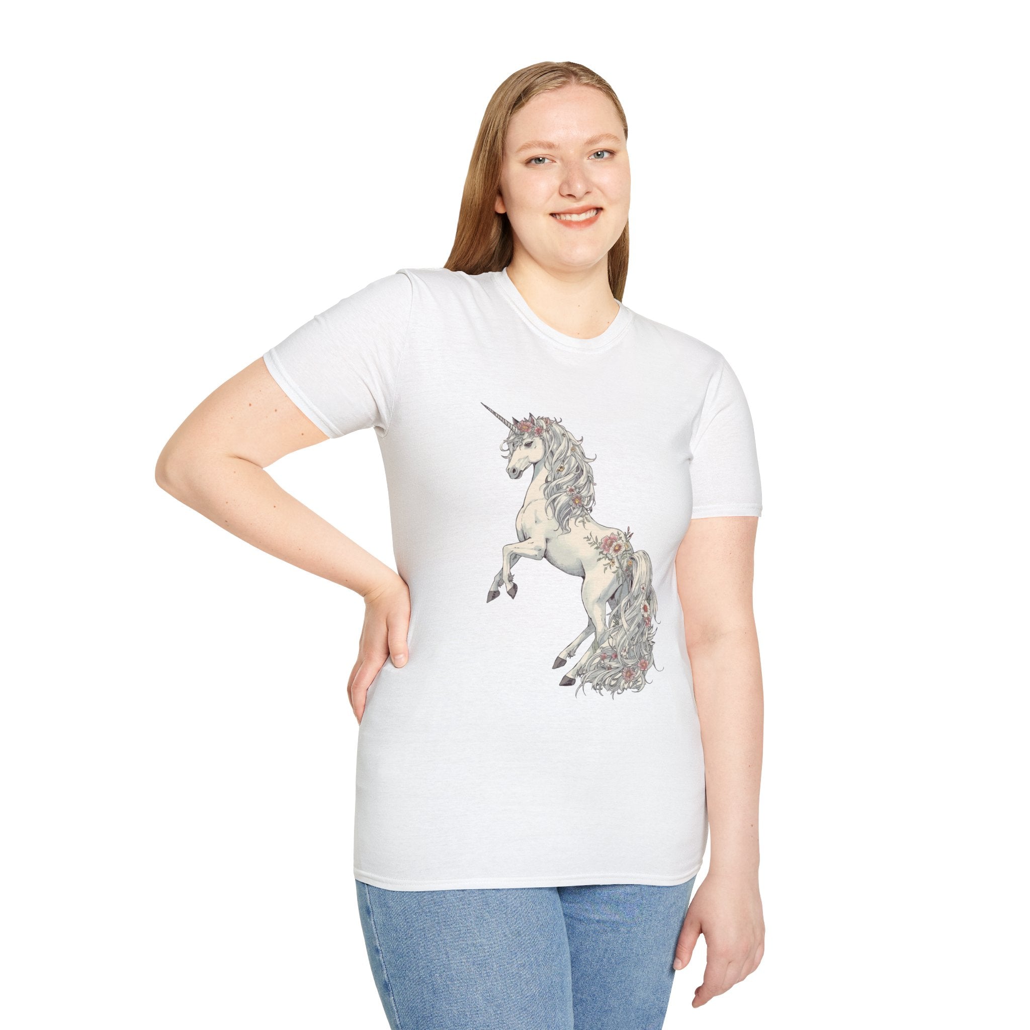 Enchanted Noir Floral Unicorn Tee