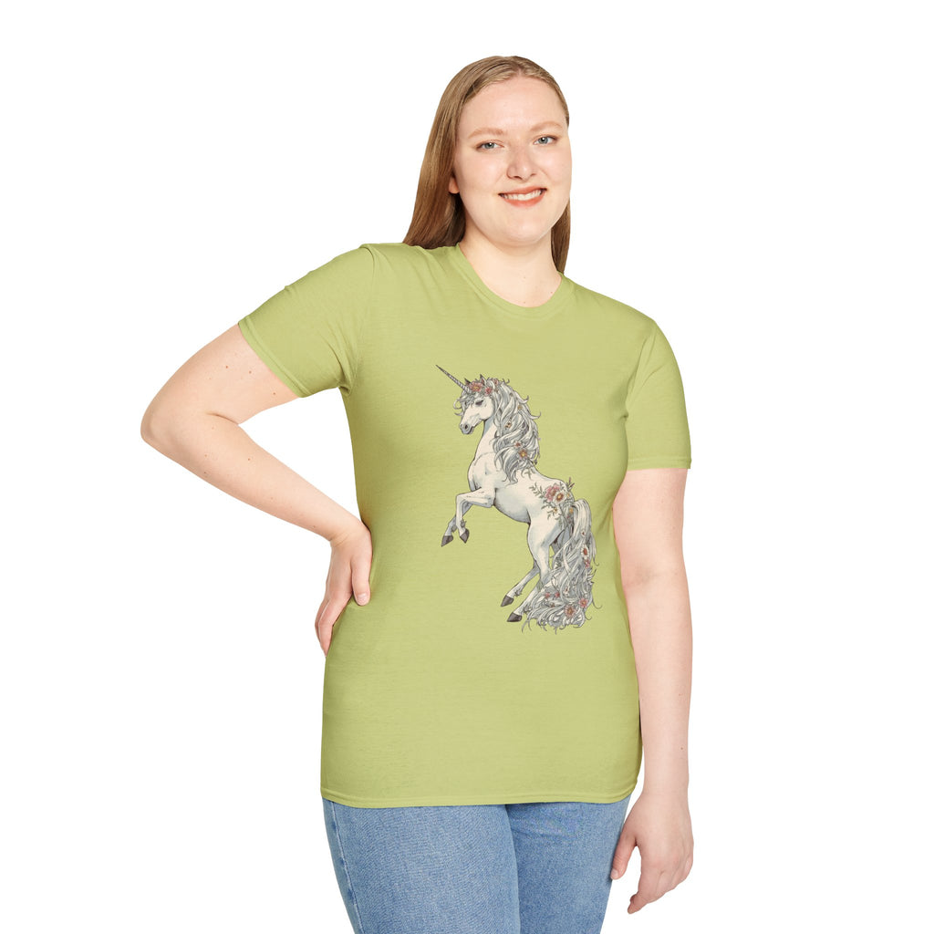 Enchanted Noir Floral Unicorn Tee