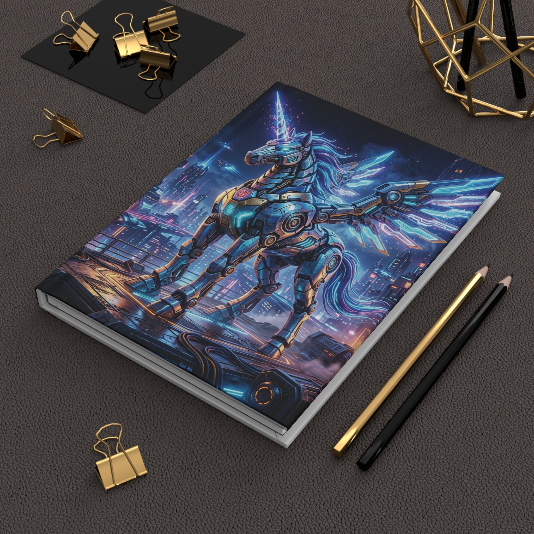 Celestial Tech: Cybernetic Cosmic Winged Unicorn Journal
