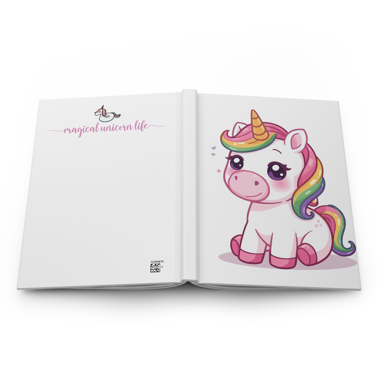 Pure Magic Kawaii Unicorn Hardcover Journal — Cute Rainbow Unicorn Notebook for Kids & Teens