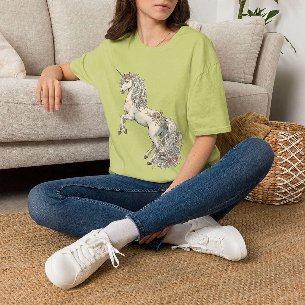 Enchanted Noir Floral Unicorn Tee