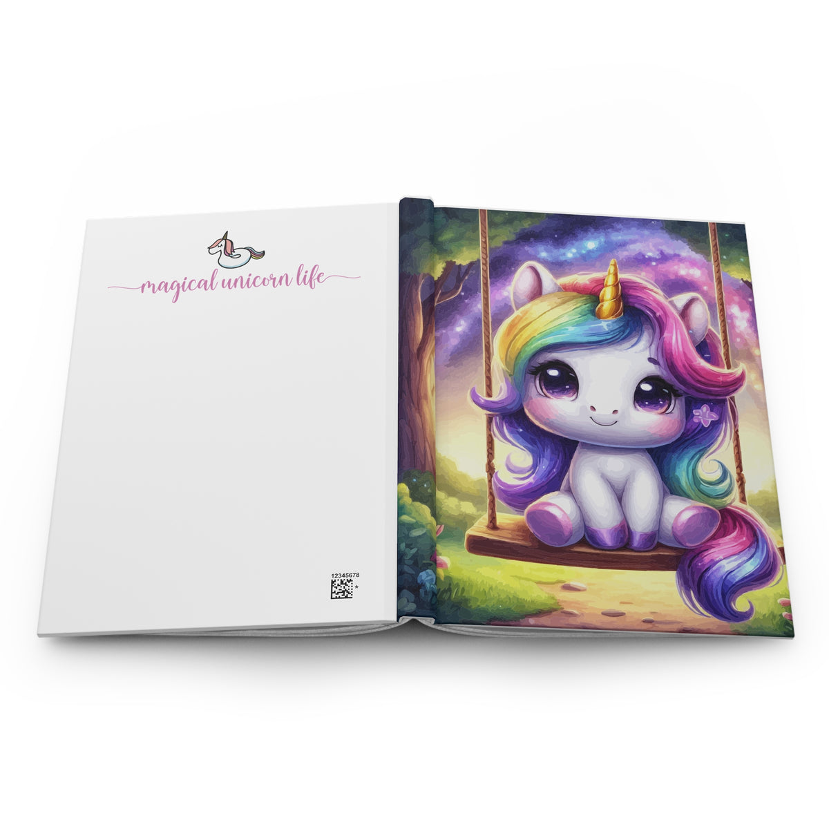 Starry Swing Kawaii Unicorn Journal