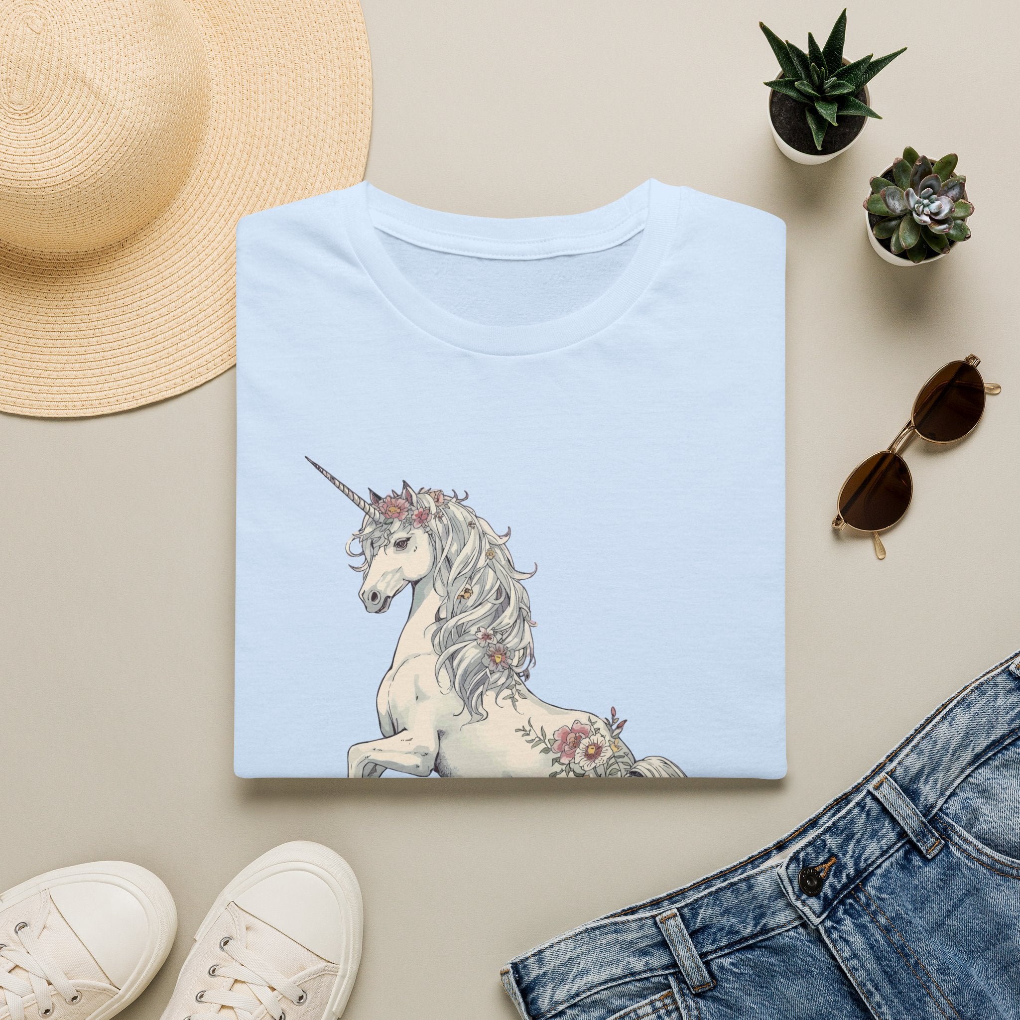 Enchanted Noir Floral Unicorn Tee