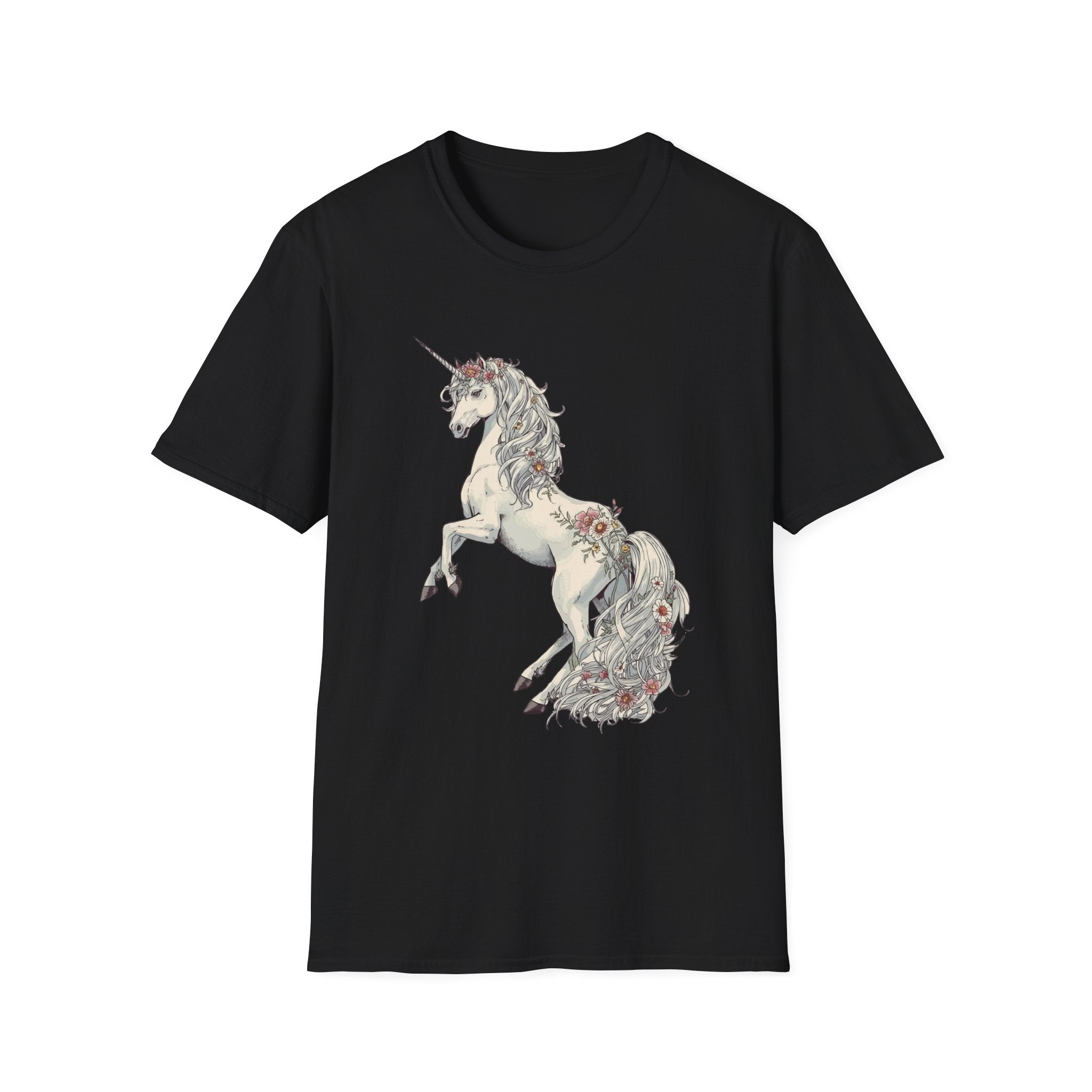 Enchanted Noir Floral Unicorn Tee
