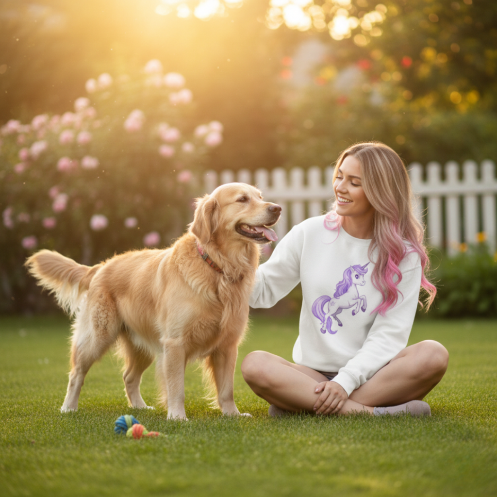 Lavender Spirit Companion Unicorn Sweatshirt