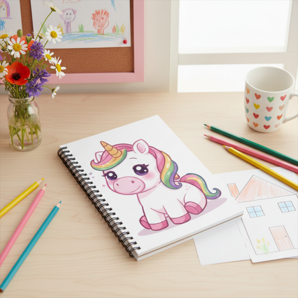 Pure Magic Kawaii Unicorn Spiral Journal