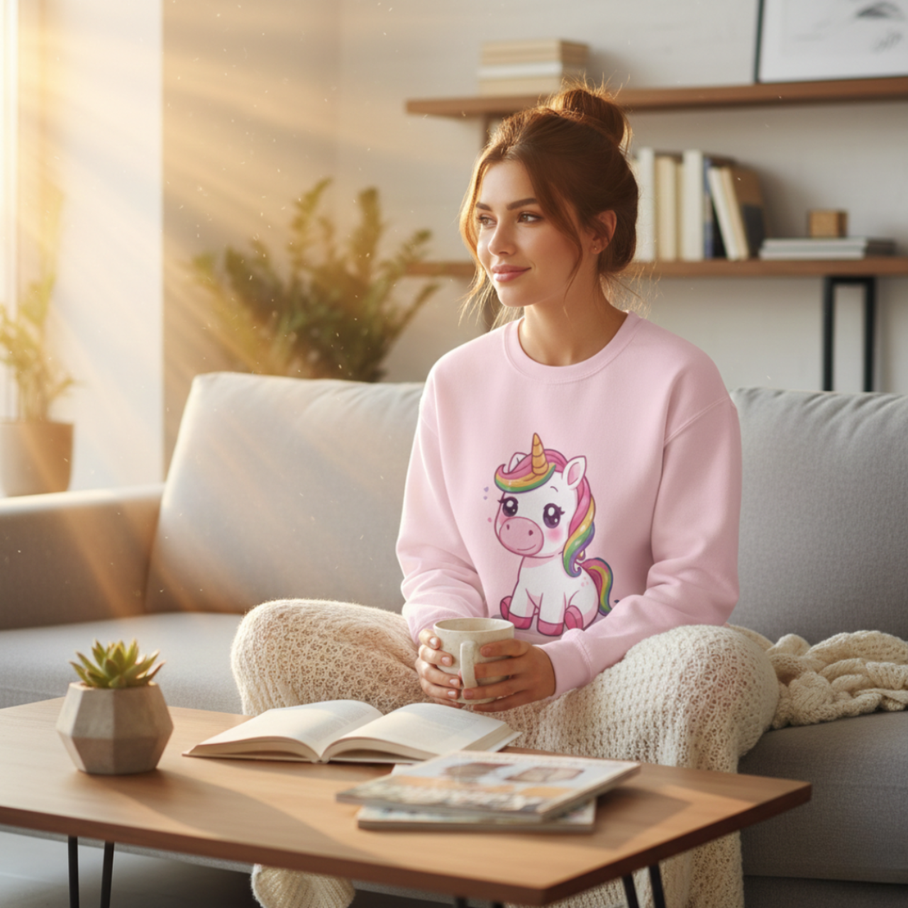 Magical Morning Plush Unicorn Crewneck Sweatshirt