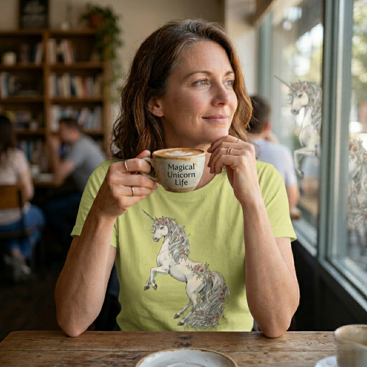 Enchanted Noir Floral Unicorn Tee