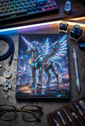 Celestial Tech: Cybernetic Cosmic Winged Unicorn Journal
