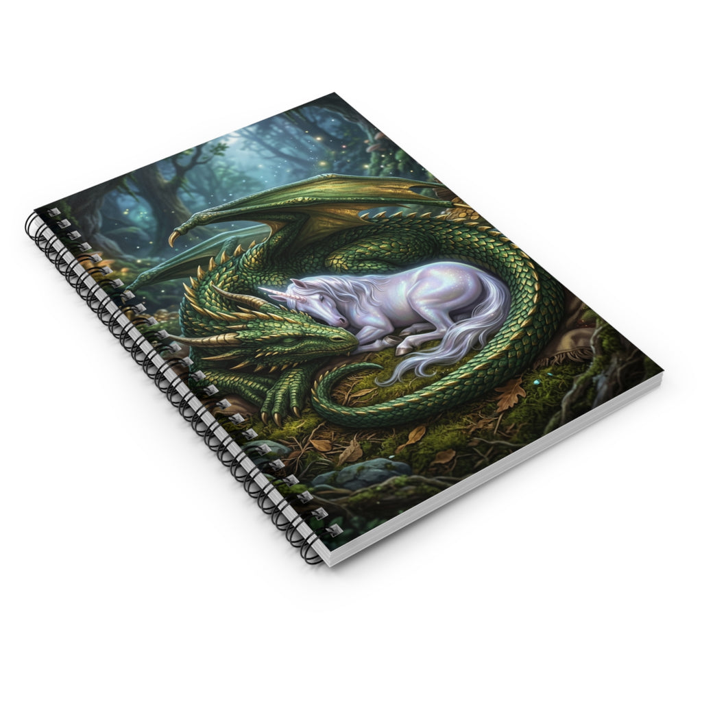 Mystic Bond: Dragon & Unicorn Spiral Journal