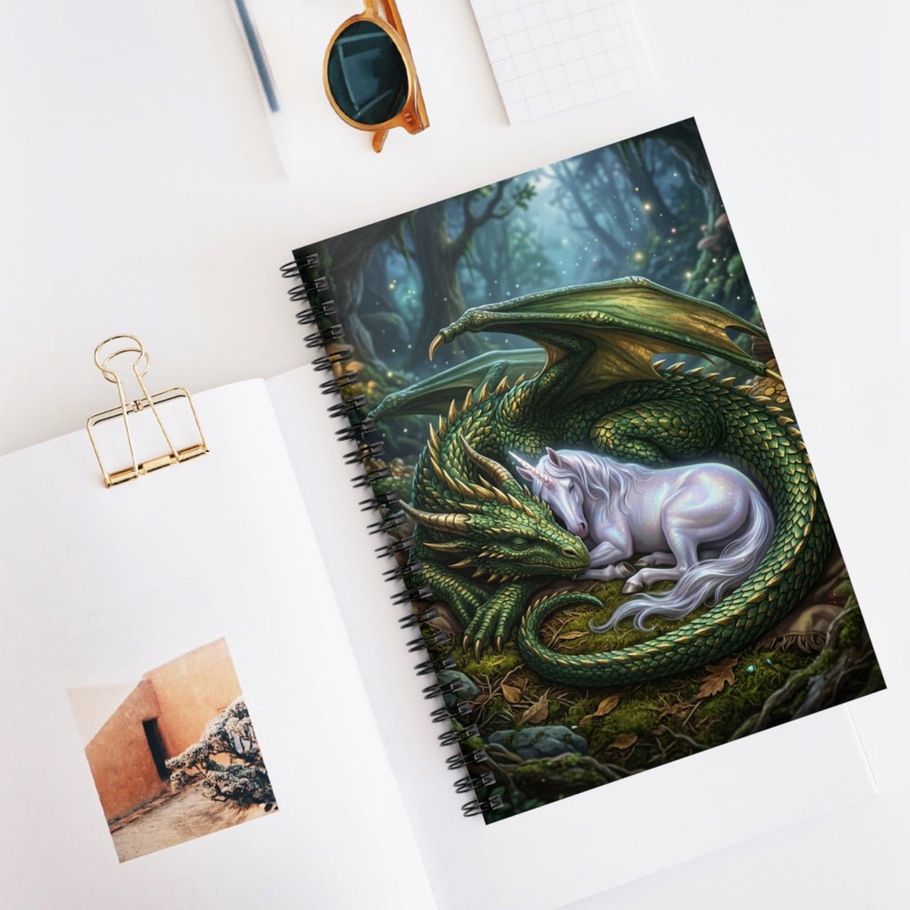 Mystic Bond: Dragon & Unicorn Spiral Journal